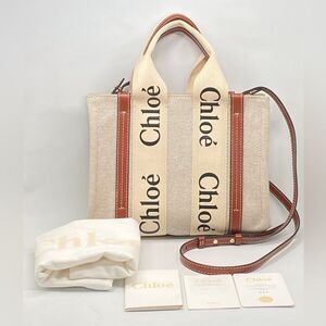 Chloe Small Woody Canvas Tote Bag